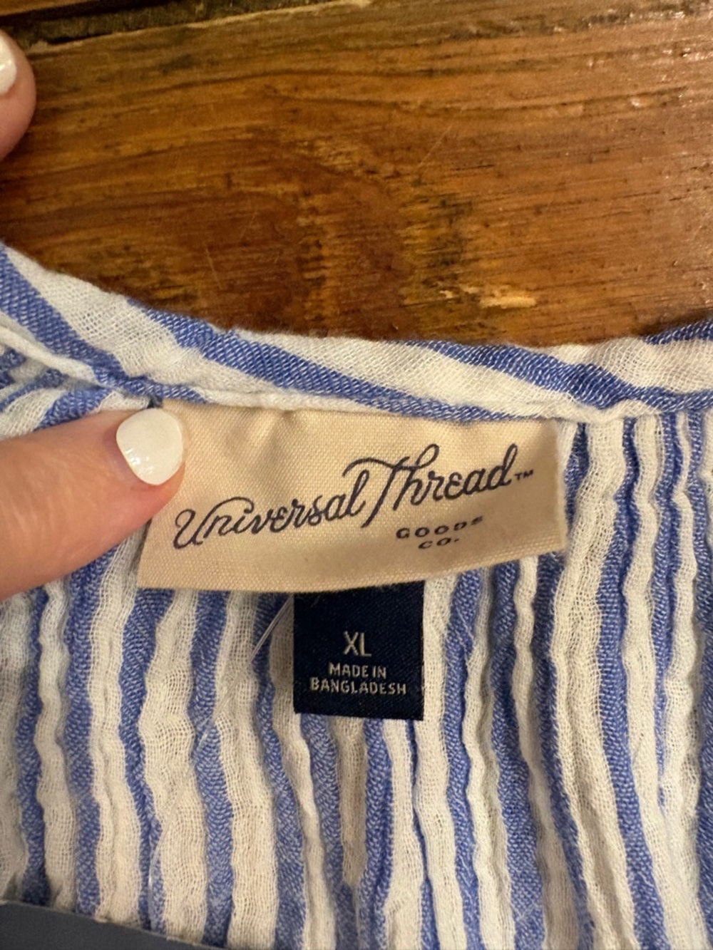 Universal Thread Blue & White Striped Tiered Tank Mini Dress - Picture 2 of 5